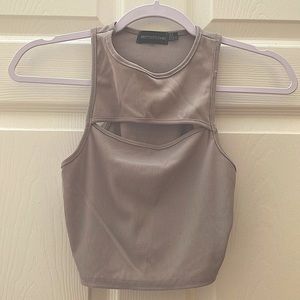PrettyLittleThing Grey Cut-out Crop top